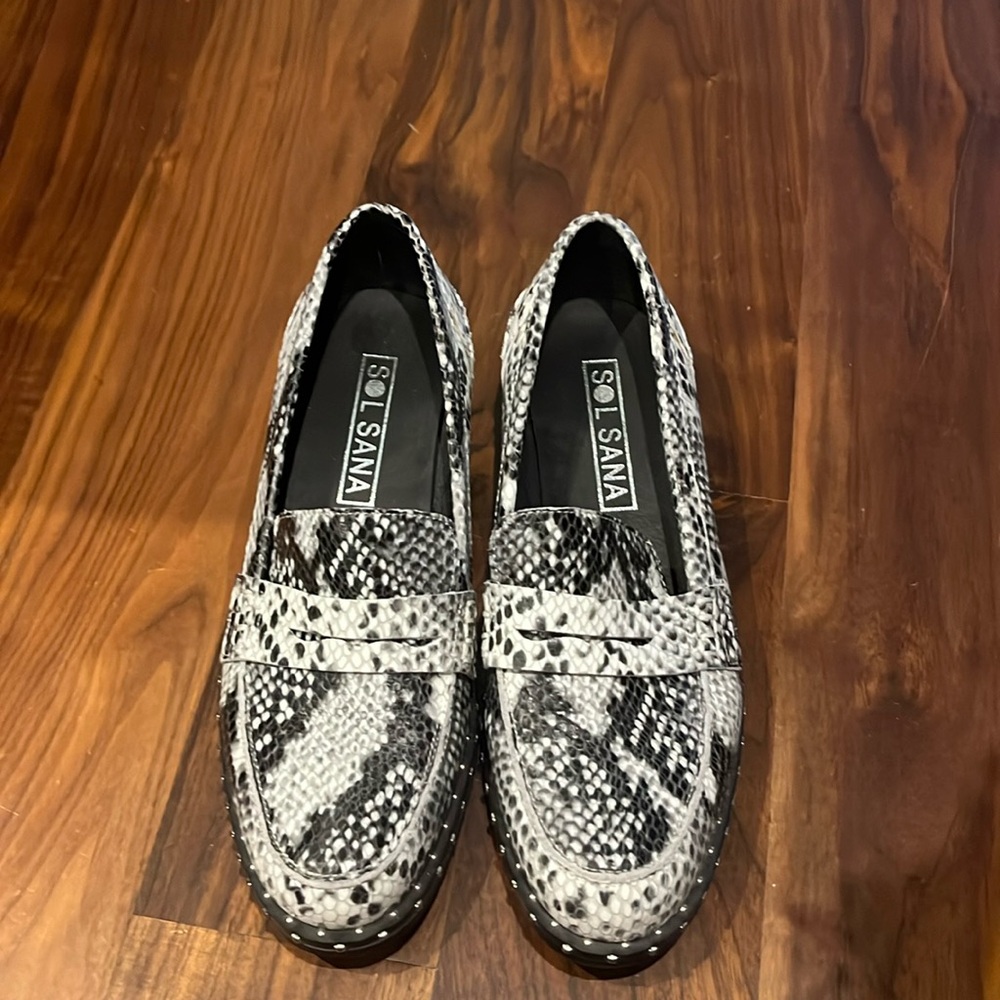 snake skin loafers